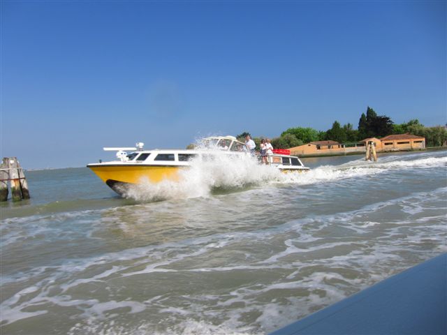 An Alilaguna boat from Marco Polo airport to Venice