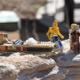 Photo Gallery: Star Wars Miniland at Legoland California Star Wars Miniland includes scenes from all 6 of the movies, although being of a certain age I'm partial to the original trilogy so most of my pictures were from those scenes. It's hard to get a sense of scale from the photos, but the sculptures are pretty big. The Millenium Falcon was 3-4 feet long and there was a Clone Wars Turbo Tank made up of over 10,000 pieces of Lego!