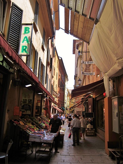 Food markets in Bologna Italy