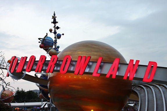 Tomorrowland Sign at Hong Kong Disneyland