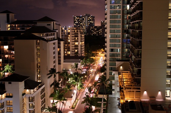 Night view from Sheraton Waikiki