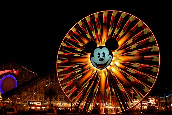 Mickey`s Fun Wheel Time Lapse at Disney California Adventures