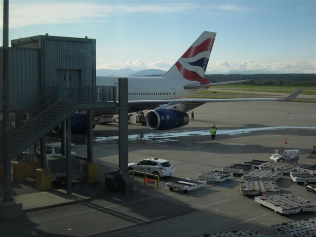 British Airways 747 at YVR